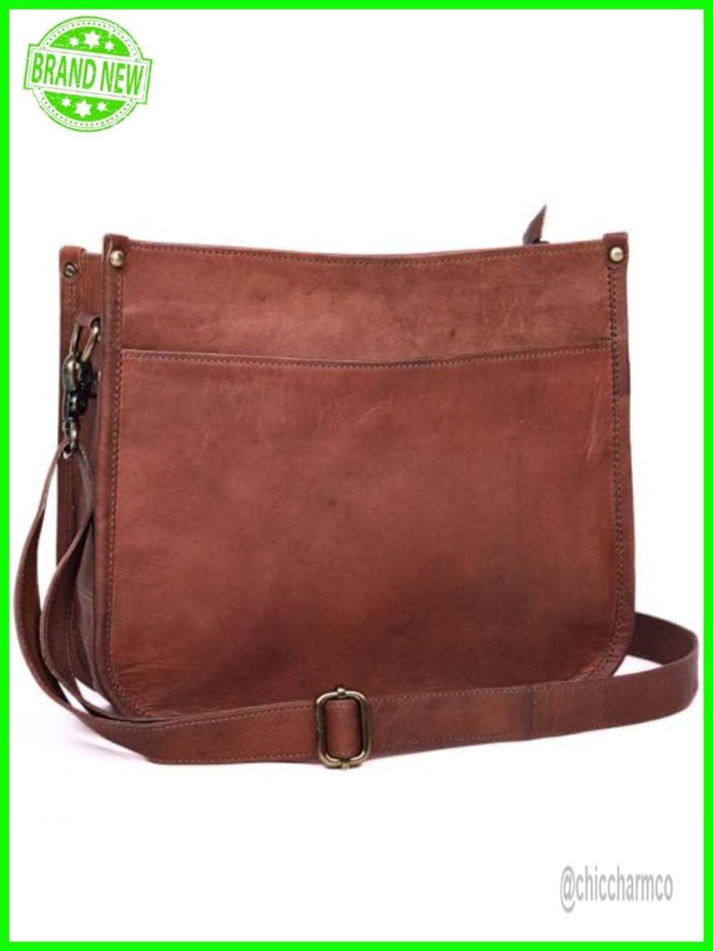 Genuine Leather Crossbody Purse for Women Medium Satchel Bag Zipper Pocket